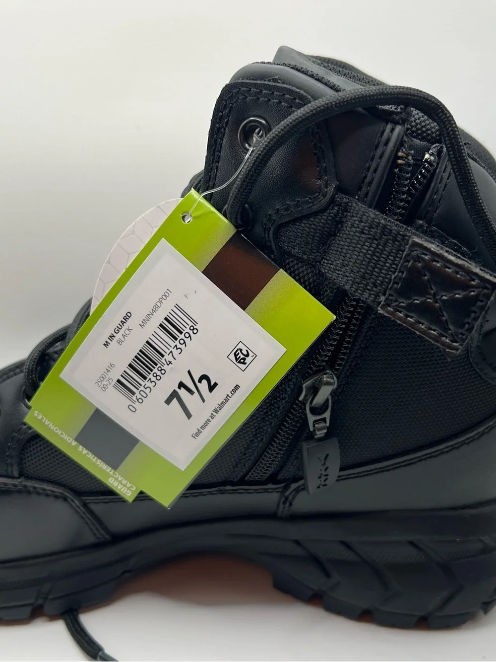 Men's Black Zip & Lace Utility Work Boot